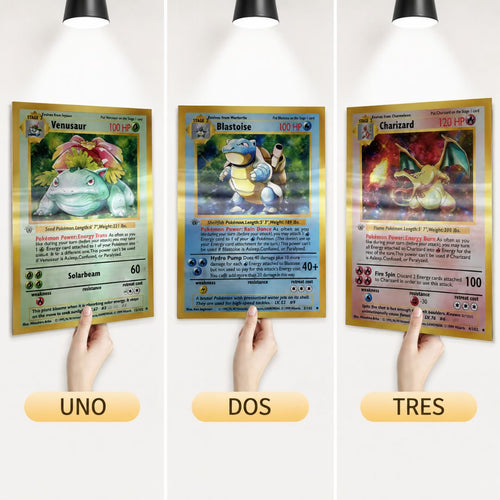 Póster lenticular 3D Pokémon: Charizard, Blastoise y Venusaur